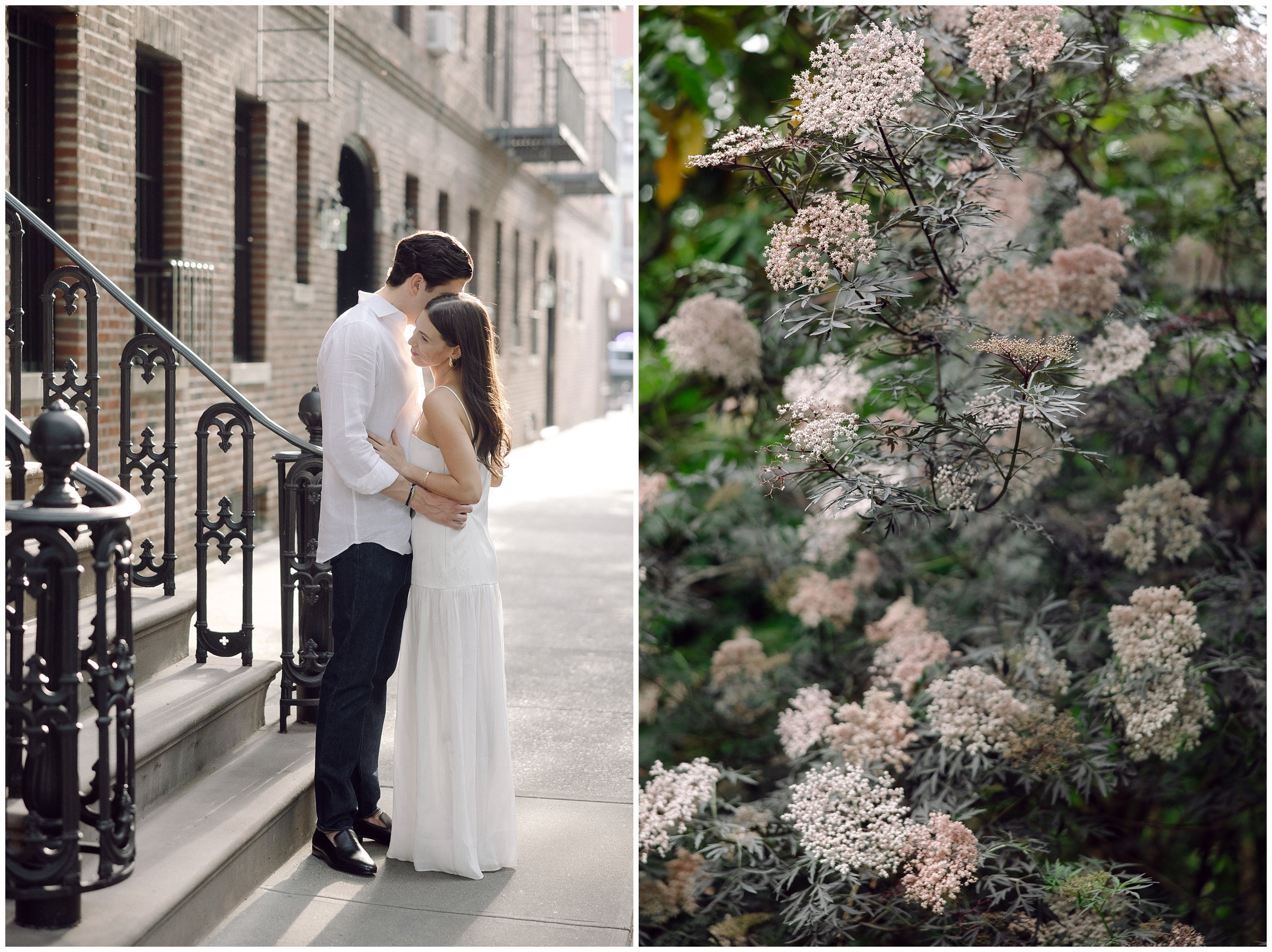 an engagement session in the West Village with a stylish couple