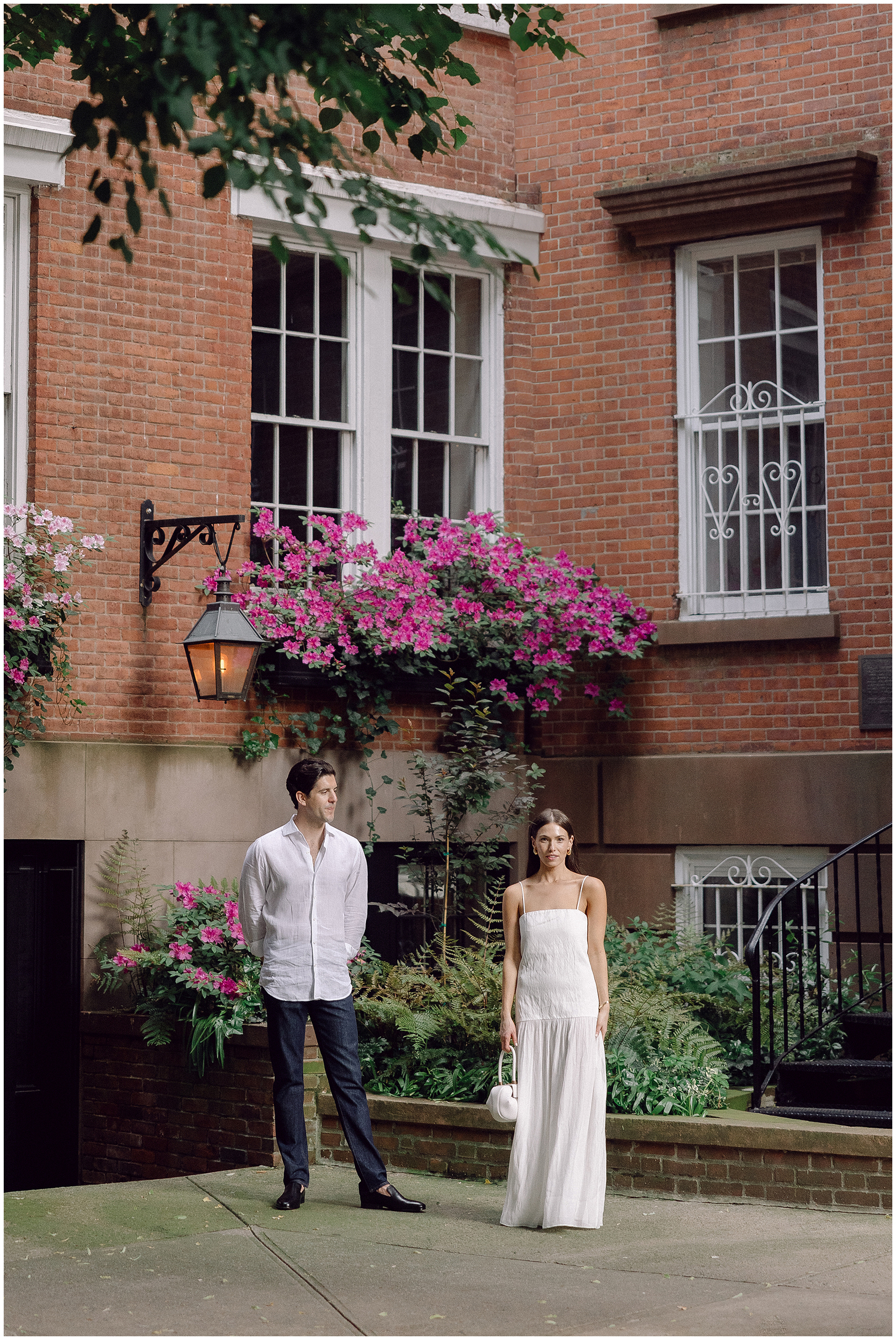 an engagement session in the West Village with a stylish couple