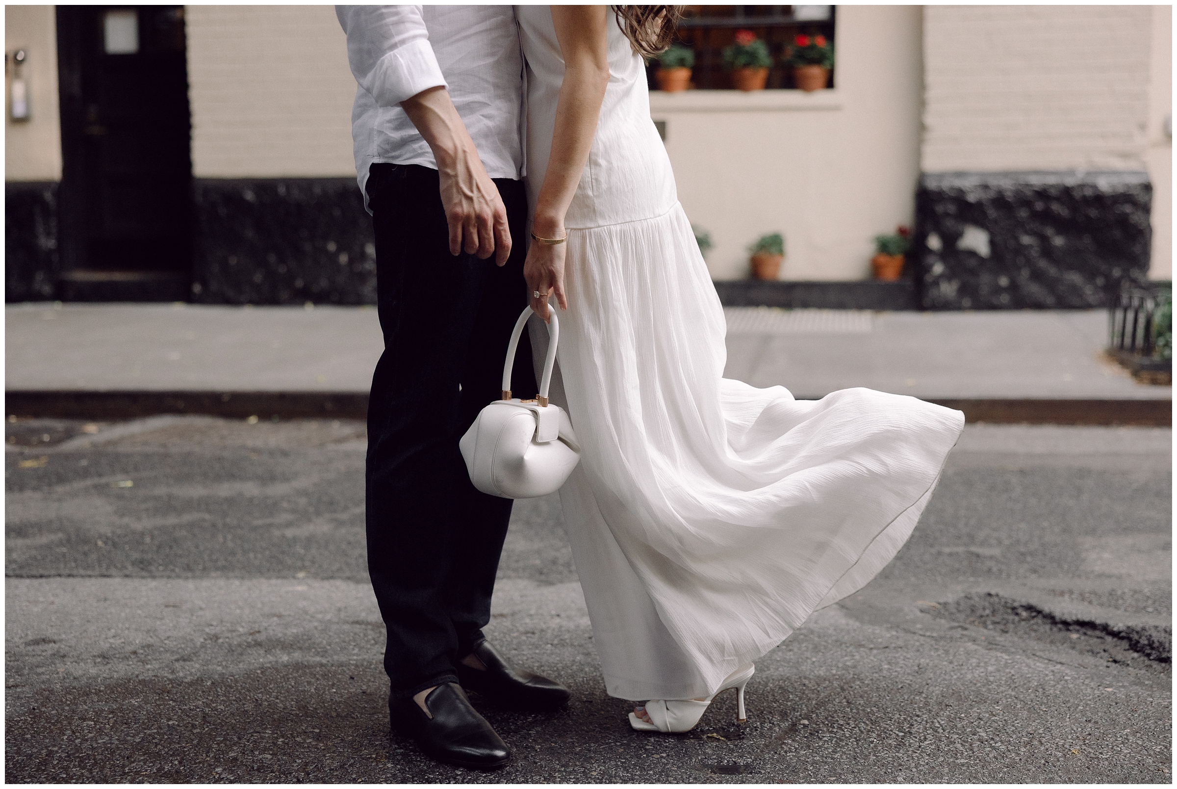 an engagement session in the West Village with a stylish couple