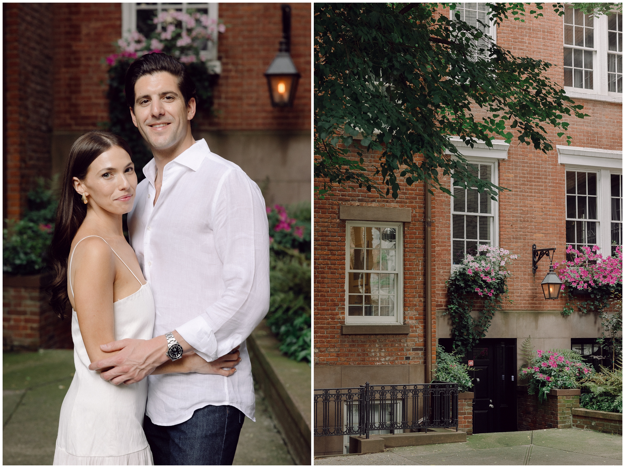 an engagement session in the West Village with a stylish couple