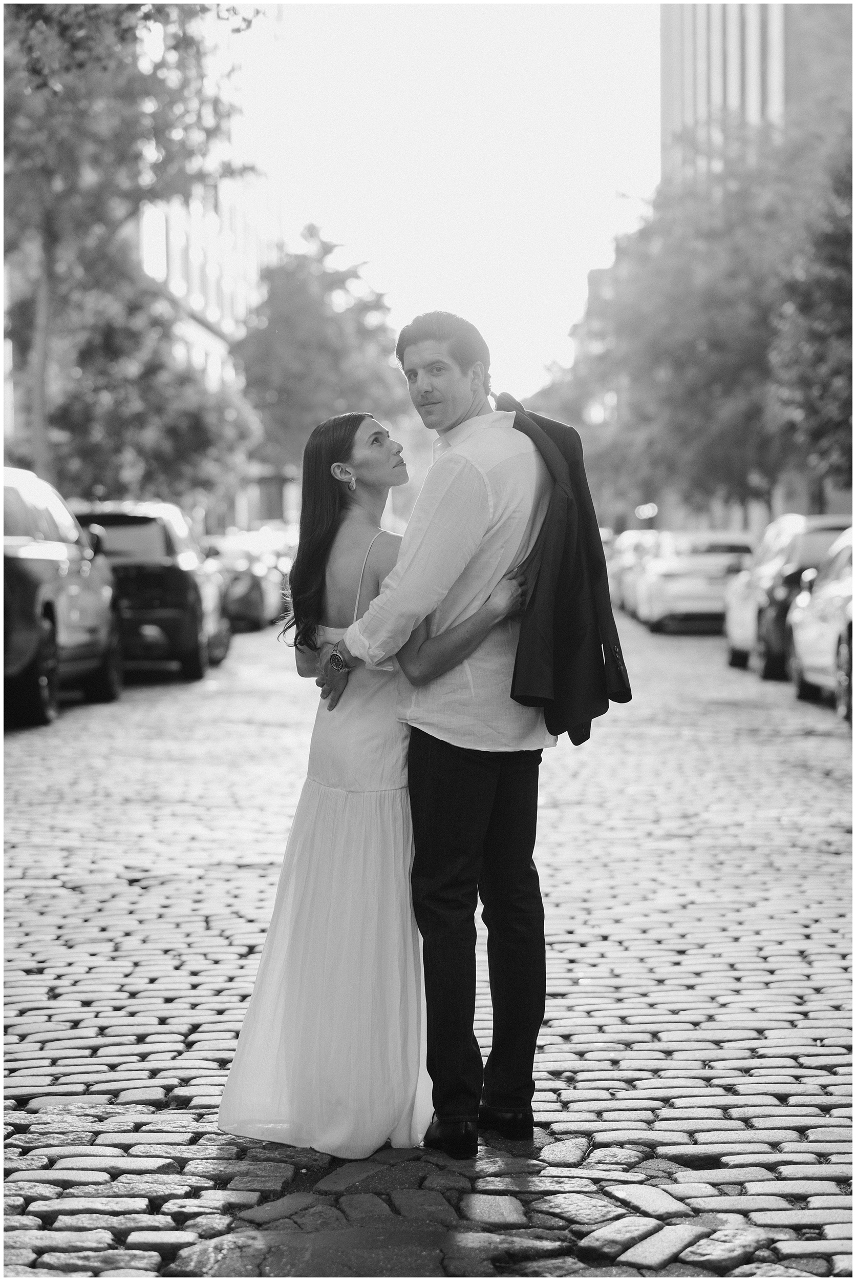 an engagement session in the West Village with a stylish couple