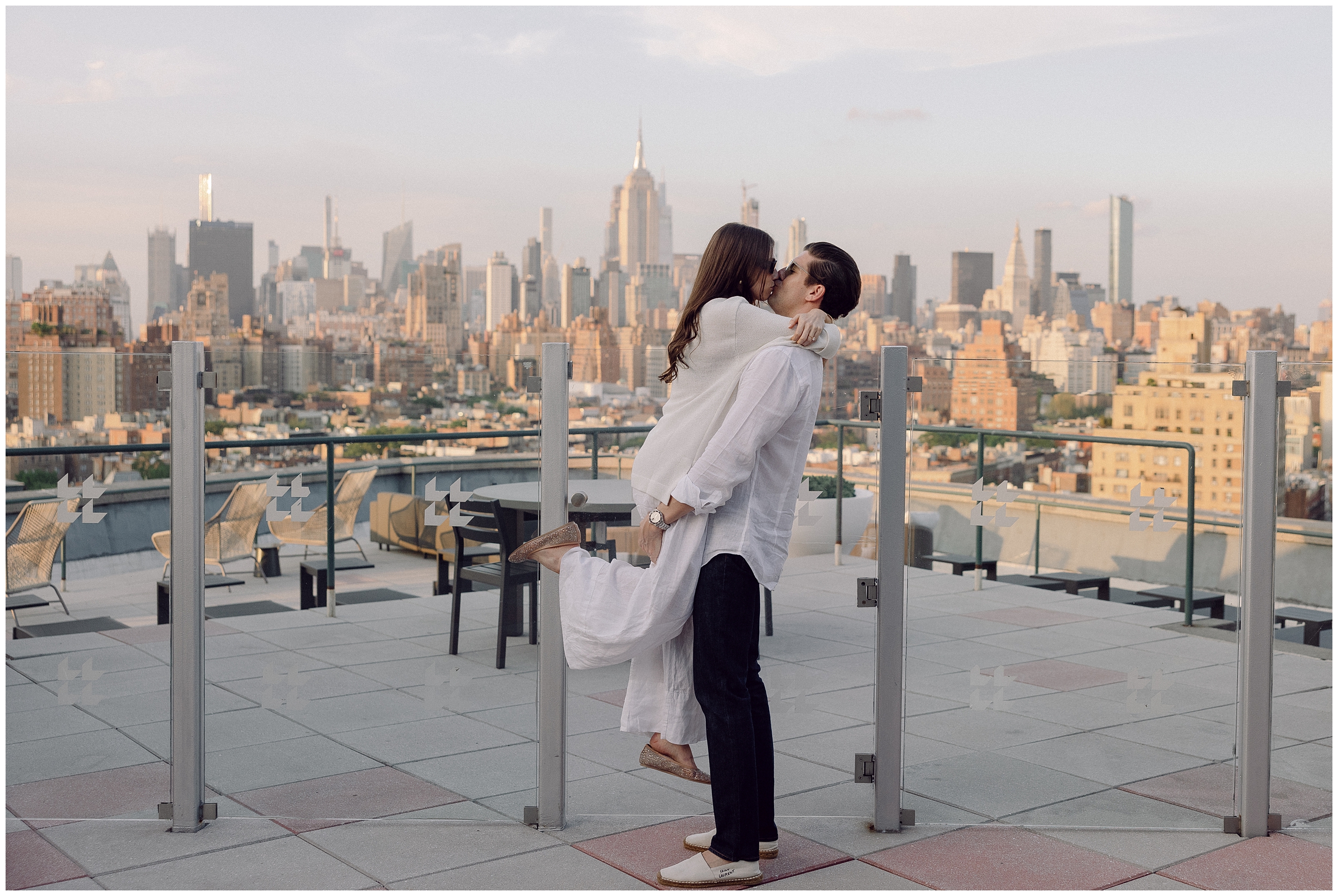 an engagement session in the West Village with a stylish couple