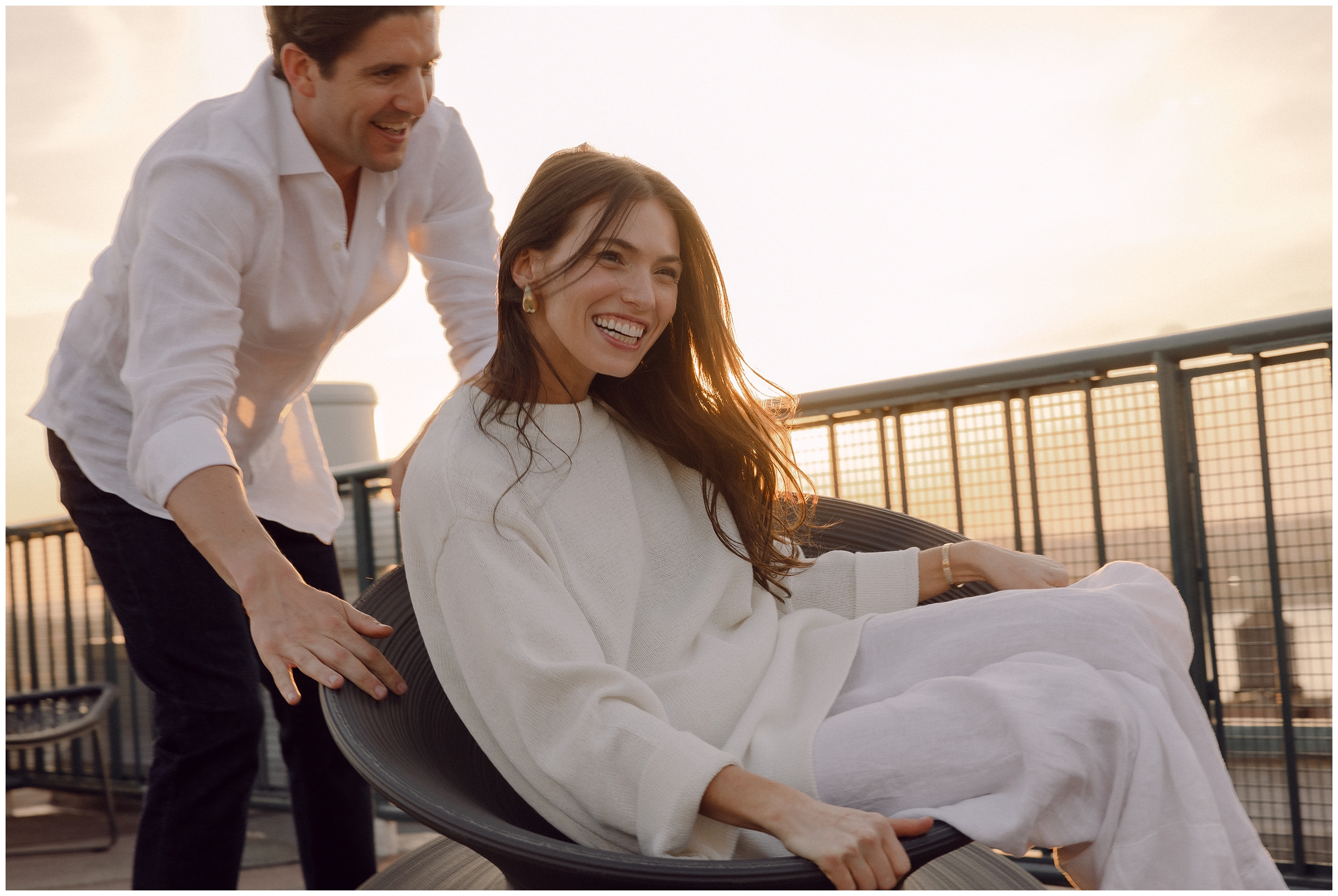 an engagement session in the West Village with a stylish couple